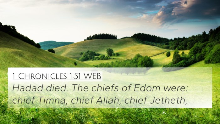 1 Chronicles 1:51 WEB Bible Verse Image