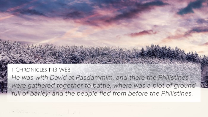 1 Chronicles 11:13 WEB Bible Verse Image