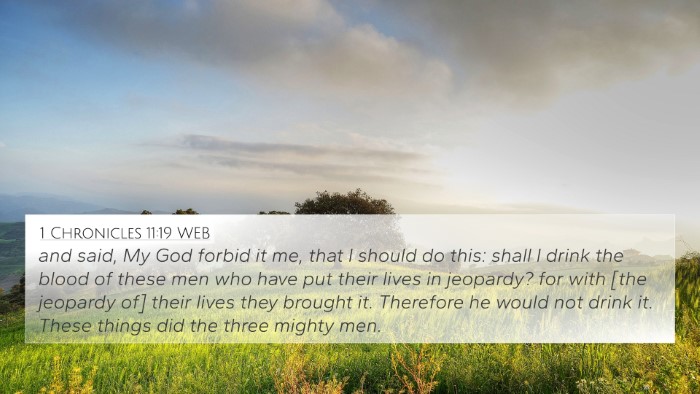 1 Chronicles 11:19 WEB 4K Wallpaper - and said, My God forbid it me, that I should do - 4K Wallpaper Bible Verse