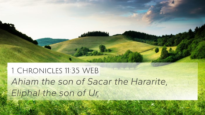 1 Chronicles 11:35 WEB Bible Verse Image