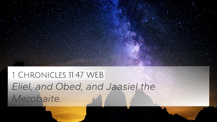 1 Chronicles 11:47 WEB 4K Wallpaper - Eliel, and Obed, and Jaasiel the - 4K Wallpaper Bible Verse