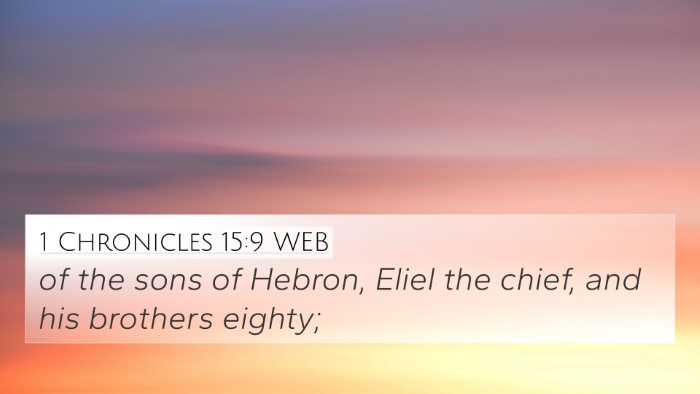 1 Chronicles 15:9 WEB 4K Wallpaper - of the sons of Hebron, Eliel the chief, and his - 4K Wallpaper Bible Verse