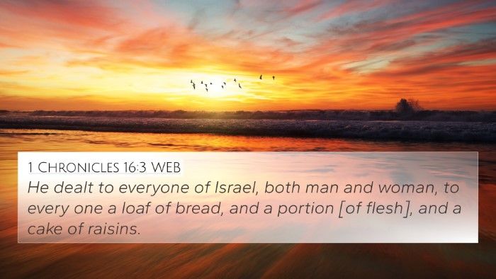1 Chronicles 16:3 WEB Bible Verse Image