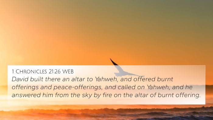 1 Chronicles 21:26 WEB Bible Verse Image