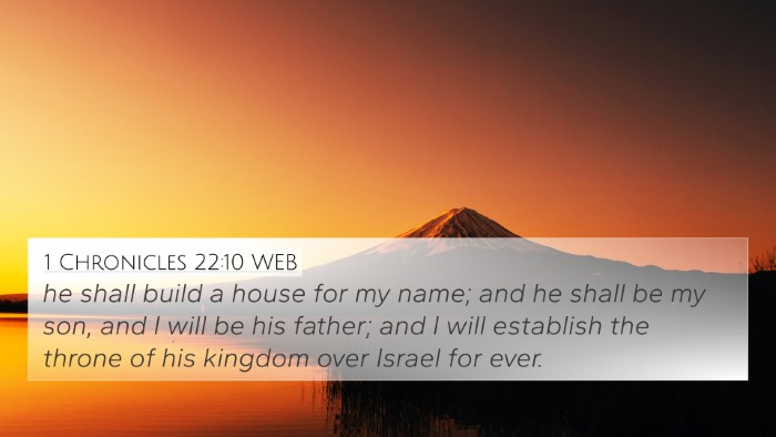 1 Chronicles 22:10 WEB Bible Verse Image