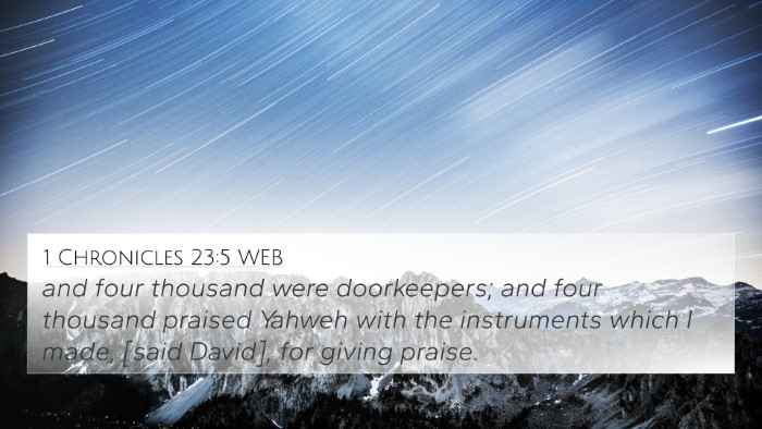 1 Chronicles 23:5 WEB Bible Verse Image