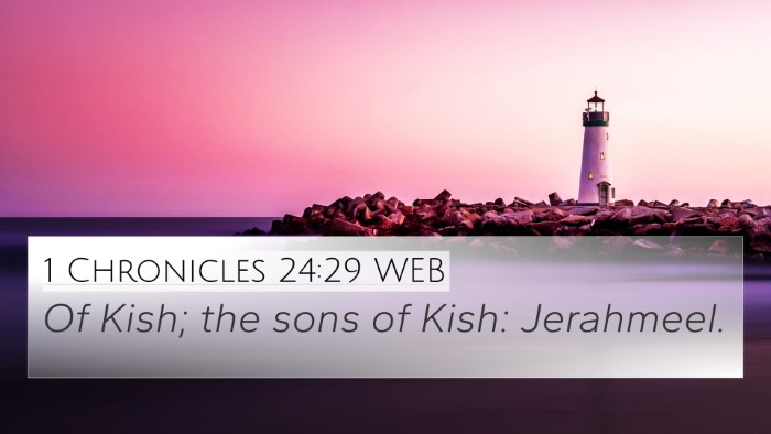 1 Chronicles 24:29 WEB 4K Wallpaper - Of Kish; the sons of Kish: - 4K Wallpaper Bible Verse