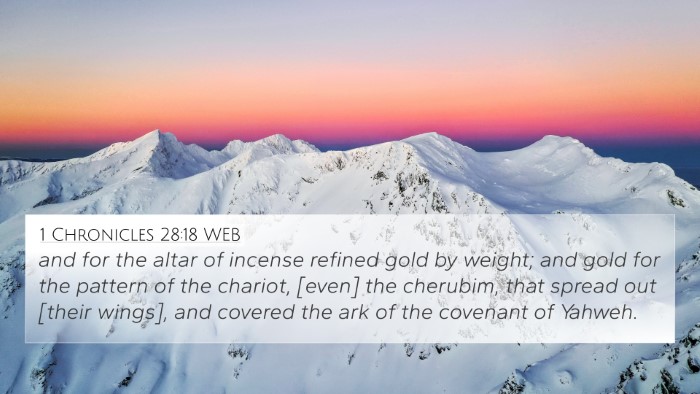 1 Chronicles 28:18 WEB Bible Verse Image