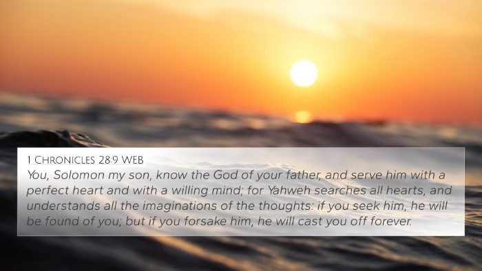 1 Chronicles 28:9 WEB Bible Verse Image