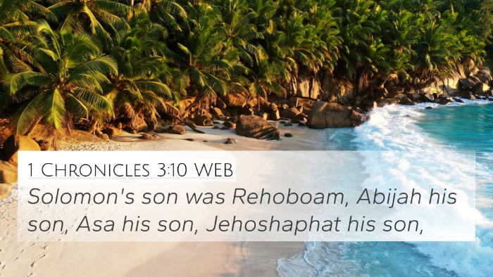 1 Chronicles 3:10 WEB Bible Verse Image