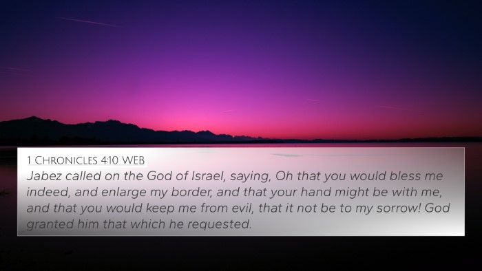 1 Chronicles 4:10 WEB Bible Verse Image