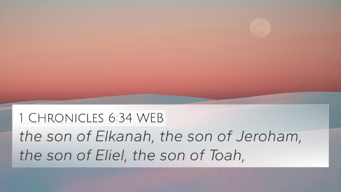 1 Chronicles 6:34 WEB Bible Verse Image