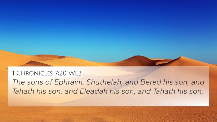 1 Chronicles 7:20 WEB 4K Wallpaper - The sons of Ephraim: Shuthelah, and Bered his - 4K Wallpaper Bible Verse