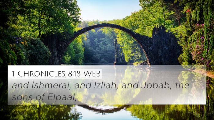 1 Chronicles 8:18 WEB Bible Verse Image