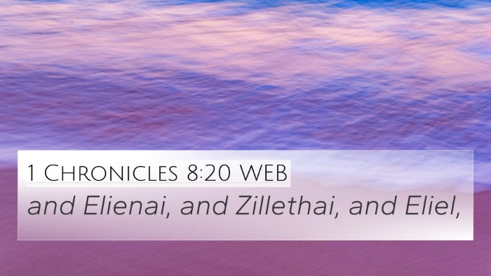 1 Chronicles 8:20 WEB 4K Wallpaper - and Elienai, and Zillethai, and - 4K Wallpaper Bible Verse
