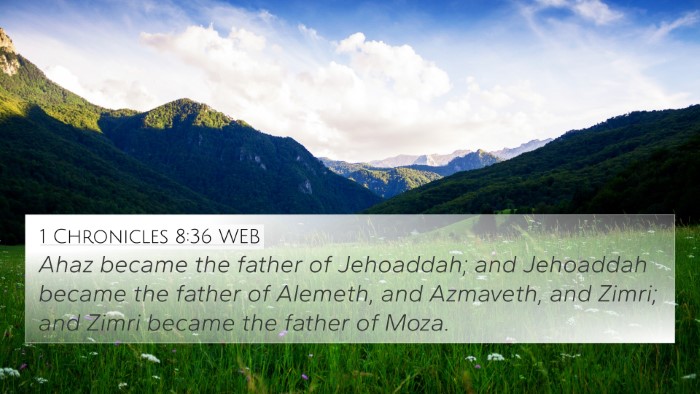 1 Chronicles 8:36 WEB Bible Verse Image