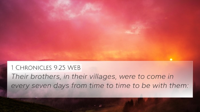 1 Chronicles 9:25 WEB Bible Verse Image