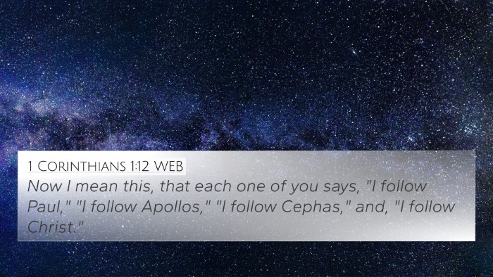 1 Corinthians 1:12 WEB Bible Verse Image