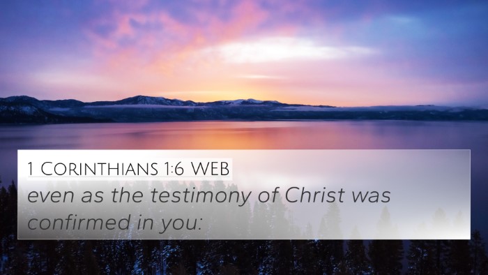 1 Corinthians 1:6 WEB Bible Verse Image
