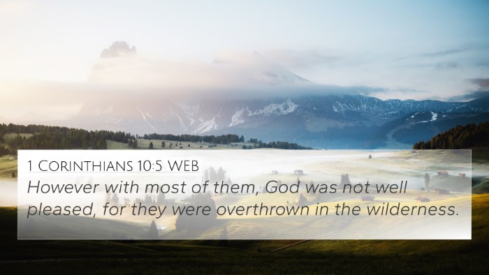 1 Corinthians 10:5 WEB Bible Verse Image