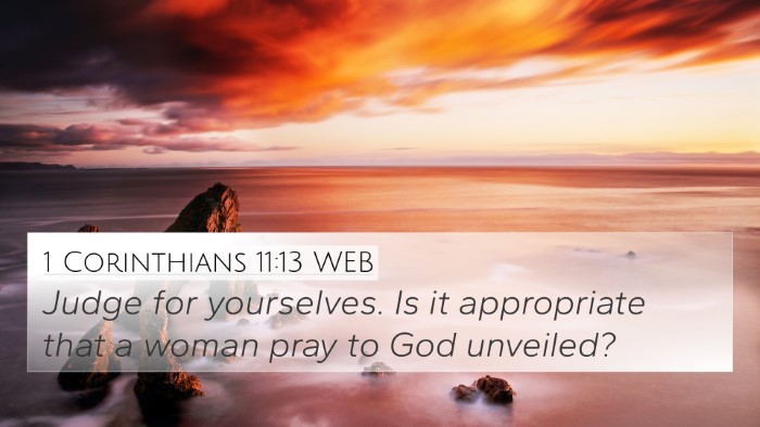 1 Corinthians 11:13 WEB Bible Verse Image