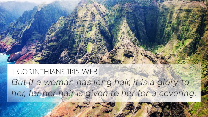 1 Corinthians 11:15 WEB 4K Wallpaper - But if a woman has long hair, it is a glory to - 4K Wallpaper Bible Verse
