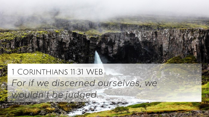 1 Corinthians 11:31 WEB Bible Verse Image