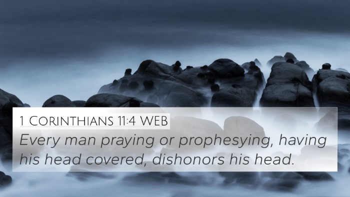 1 Corinthians 11:4 WEB Bible Verse Image