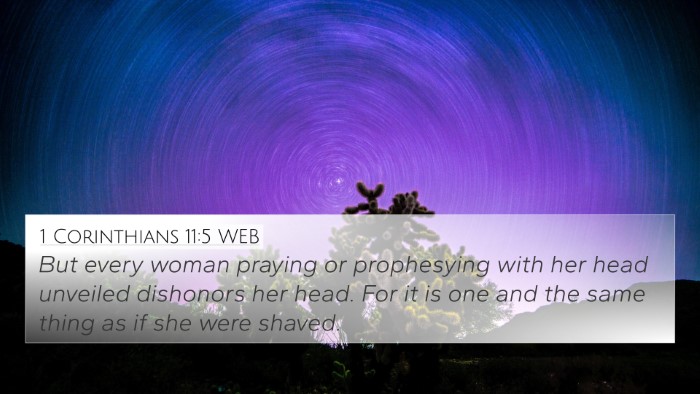 1 Corinthians 11:5 WEB Bible Verse Image