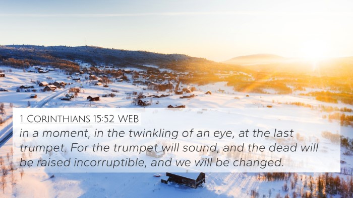 1 Corinthians 15:52 WEB Bible Verse Image