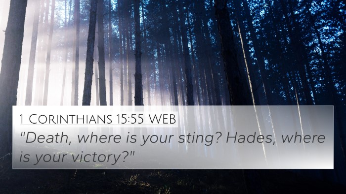 1 Corinthians 15:55 WEB Bible Verse Image