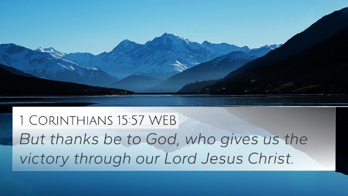 1 Corinthians 15:57 WEB Bible Verse Image