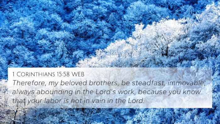1 Corinthians 15:58 WEB Bible Verse Image