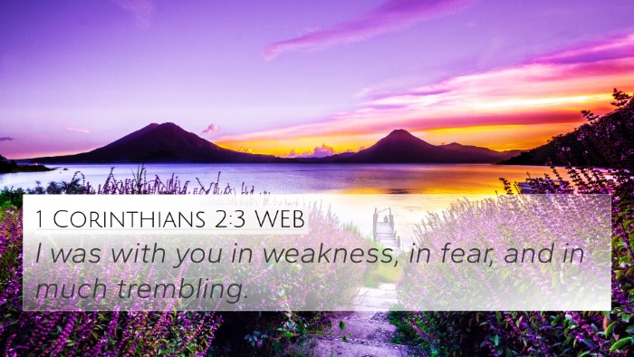 1 Corinthians 2:3 WEB Bible Verse Image