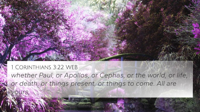 1 Corinthians 3:22 WEB Bible Verse Image
