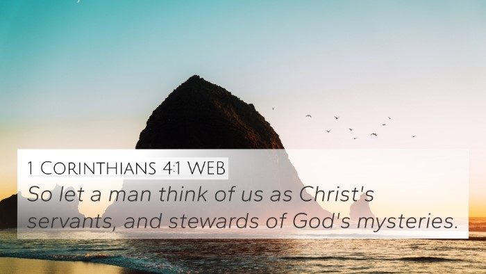 1 Corinthians 4:1 WEB Bible Verse Image