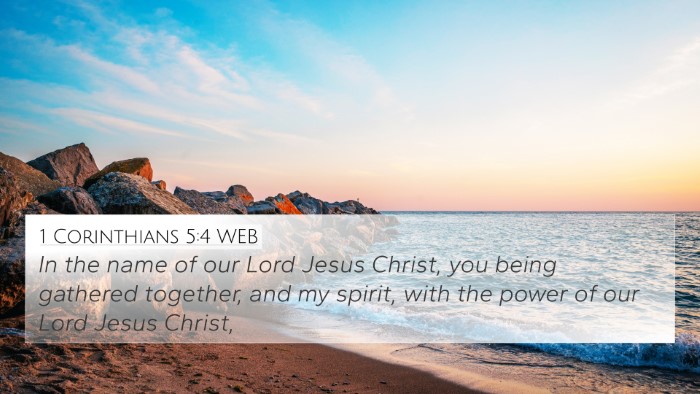 1 Corinthians 5:4 WEB Bible Verse Image