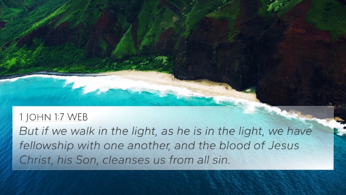 1 John 1:7 WEB Bible Verse Image