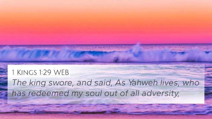 1 Kings 1:29 WEB Bible Verse Image