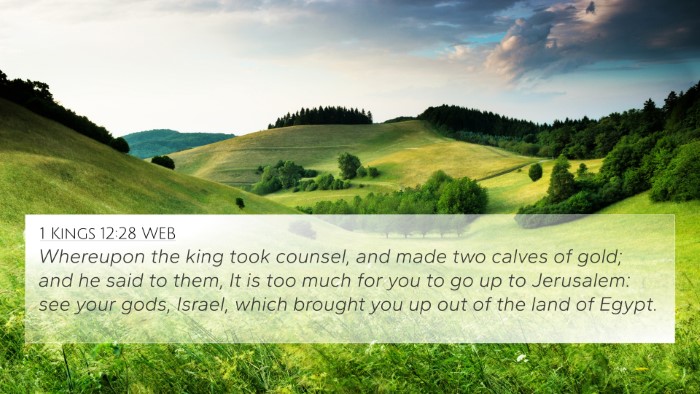 1 Kings 12:28 WEB Bible Verse Image