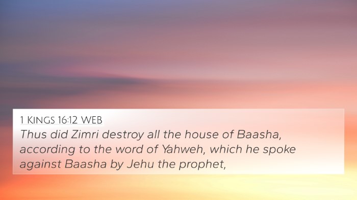 1 Kings 16:12 WEB Bible Verse Image