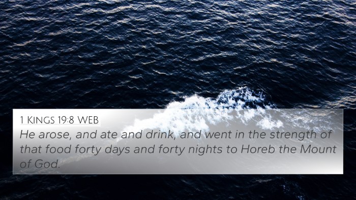 1 Kings 19:8 WEB Bible Verse Image