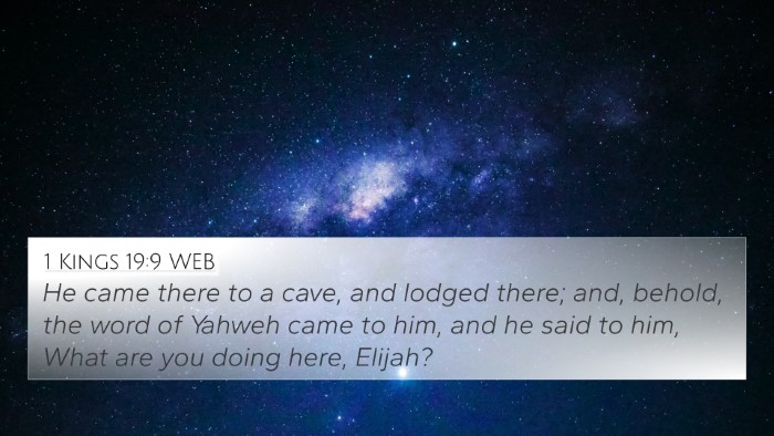 1 Kings 19:9 WEB Bible Verse Image