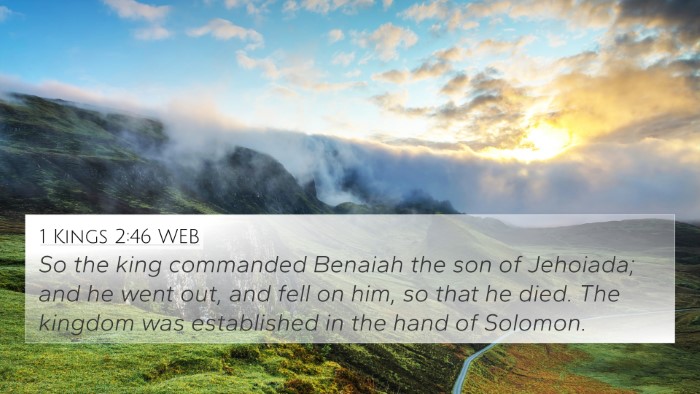 1 Kings 2:46 WEB Bible Verse Image