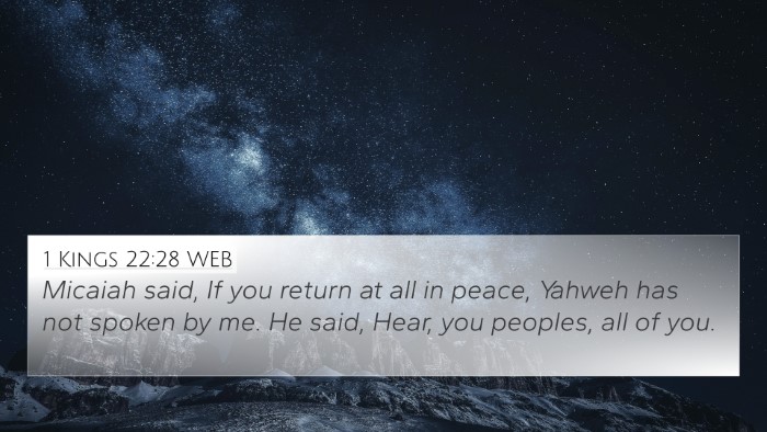 1 Kings 22:28 WEB Bible Verse Image