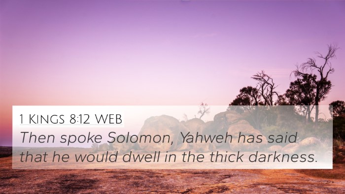 1 Kings 8:12 WEB Bible Verse Image