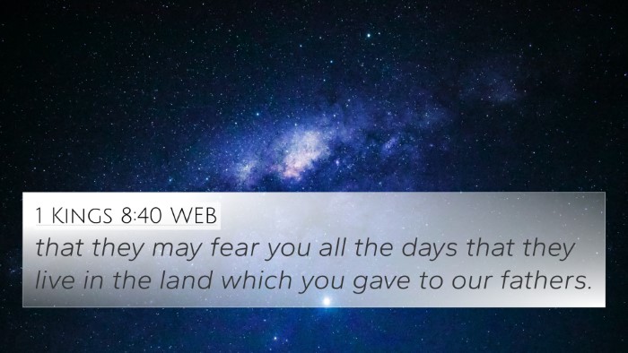 1 Kings 8:40 WEB Bible Verse Image