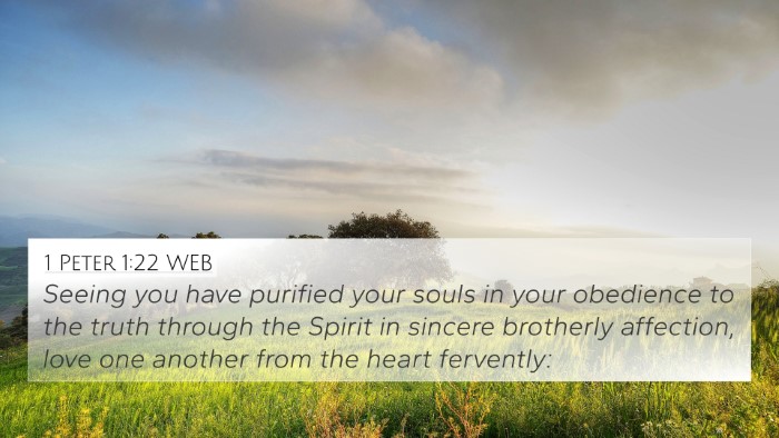1 Peter 1:22 WEB Bible Verse Image