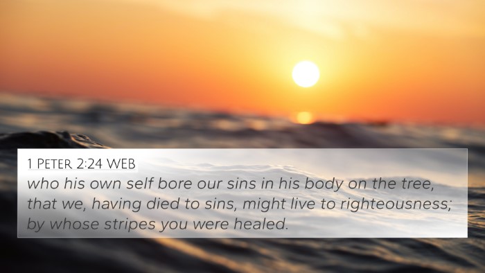 1 Peter 2:24 WEB Bible Verse Image