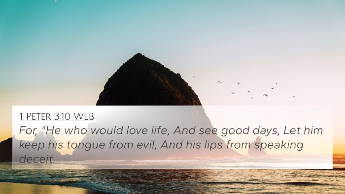 1 Peter 3:10 WEB Bible Verse Image
